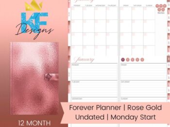 Forever Planner Minimalist Planner Rose Gold