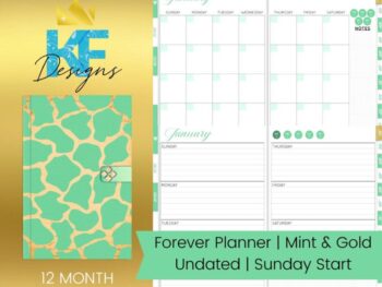 Forever Planner Minimalist Planner Mint Gold