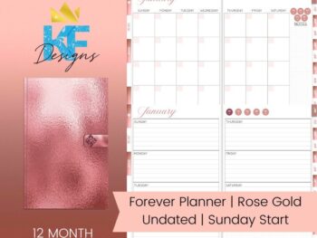 Forever Planner Minimalist Planner Rose Gold