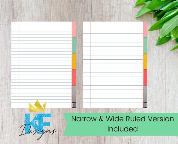 Forever Notebook Digital Notebook Narrow Ruled Wide Ruled Bright